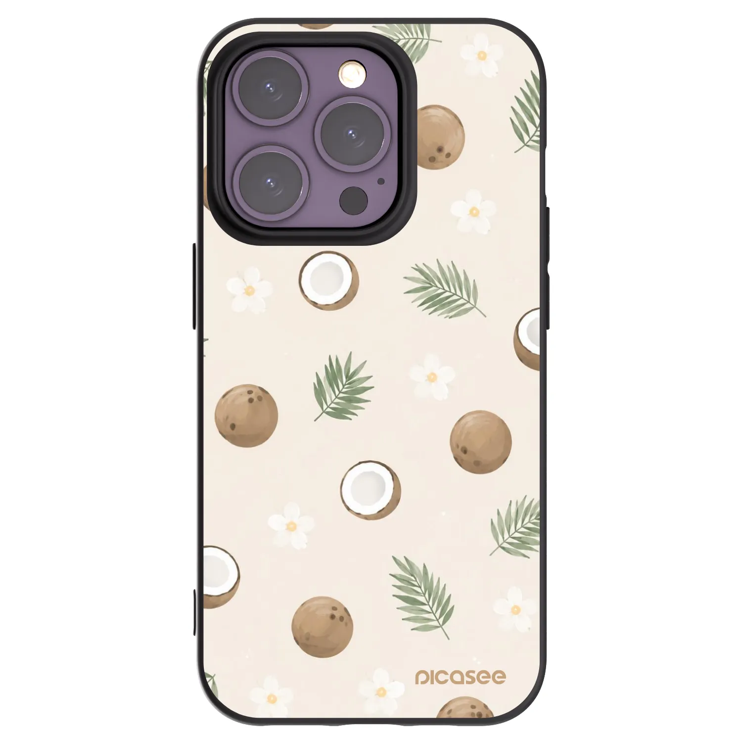 Picasee husă neagră din silicon pentru Apple iPhone 14 Pro - Coconut Breeze