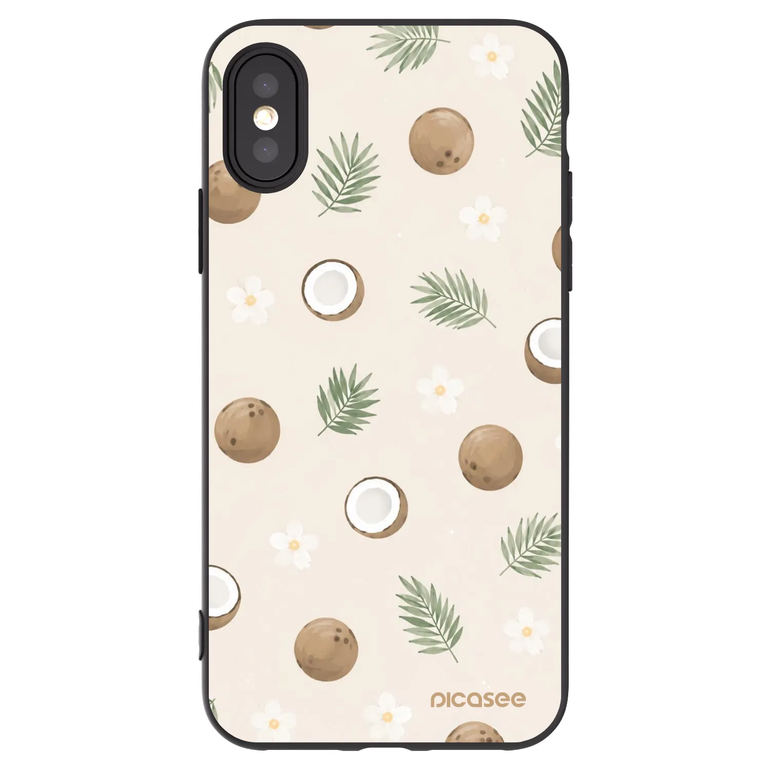 Picasee husă neagră din silicon pentru Apple iPhone X/XS - Coconut Breeze
