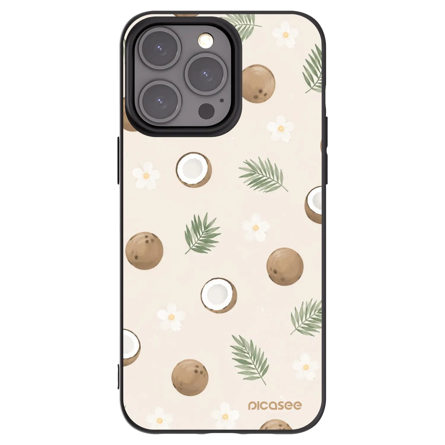 Picasee husă neagră din silicon pentru Apple iPhone 15 Pro Max - Coconut Breeze