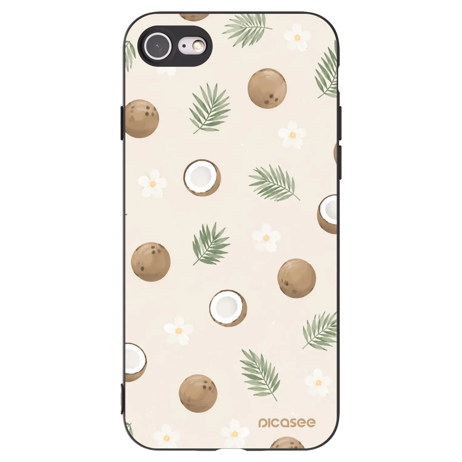 Picasee husă neagră din silicon pentru Apple iPhone 7 - Coconut Breeze