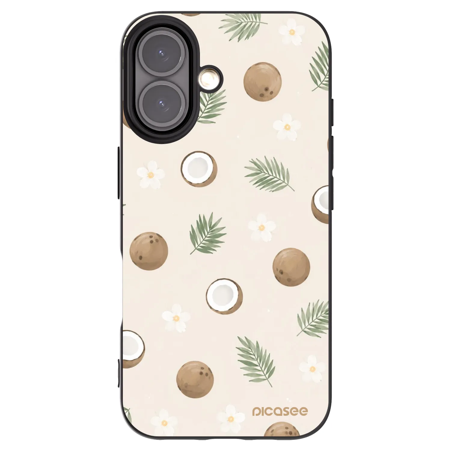 Picasee husă neagră din silicon pentru Apple iPhone 16 - Coconut Breeze