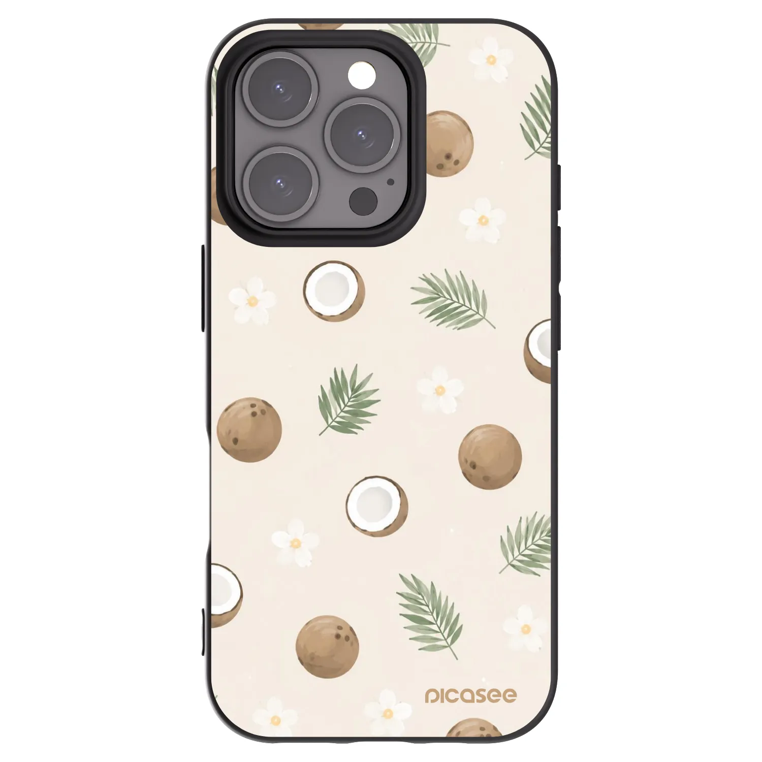 Picasee husă neagră din silicon pentru Apple iPhone 16 Pro - Coconut Breeze