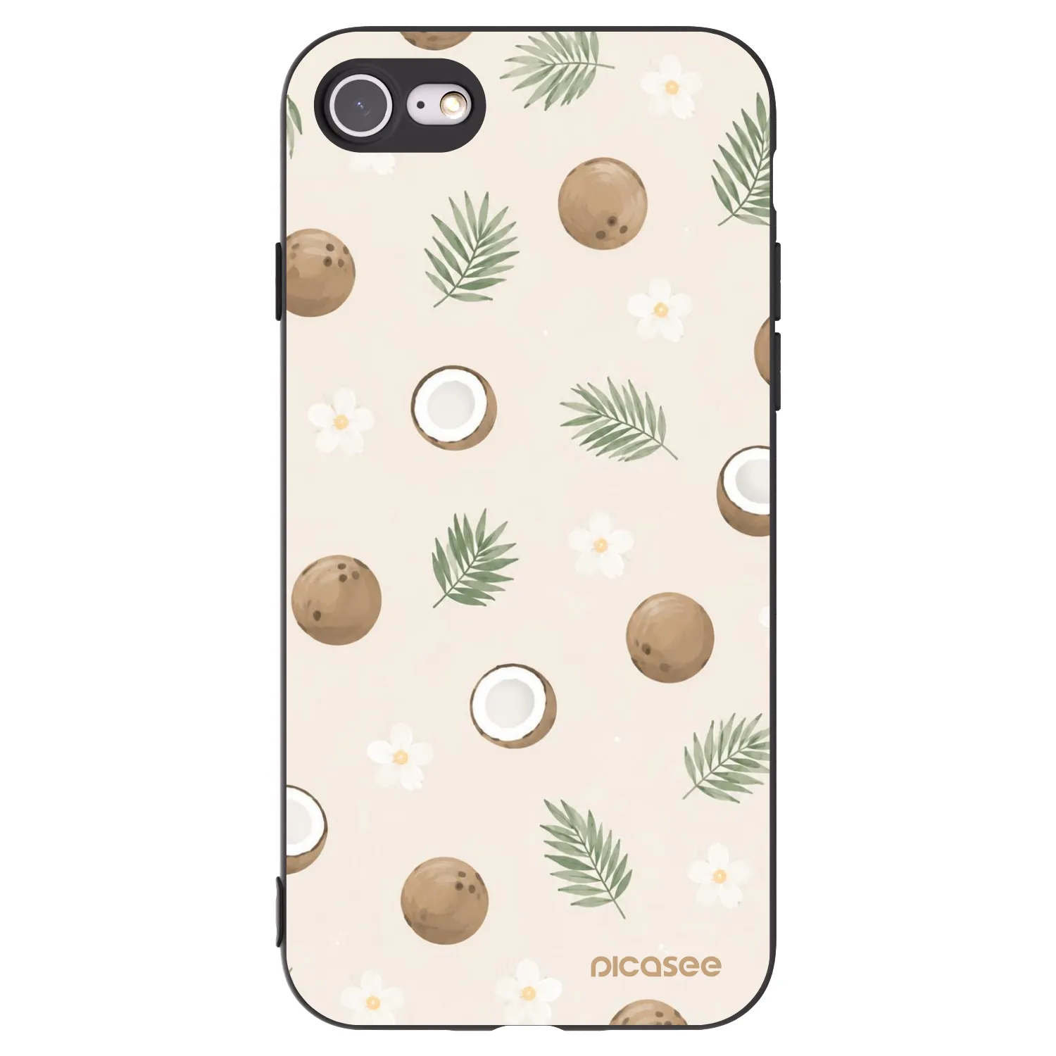Picasee husă neagră din silicon pentru Apple iPhone 8 - Coconut Breeze