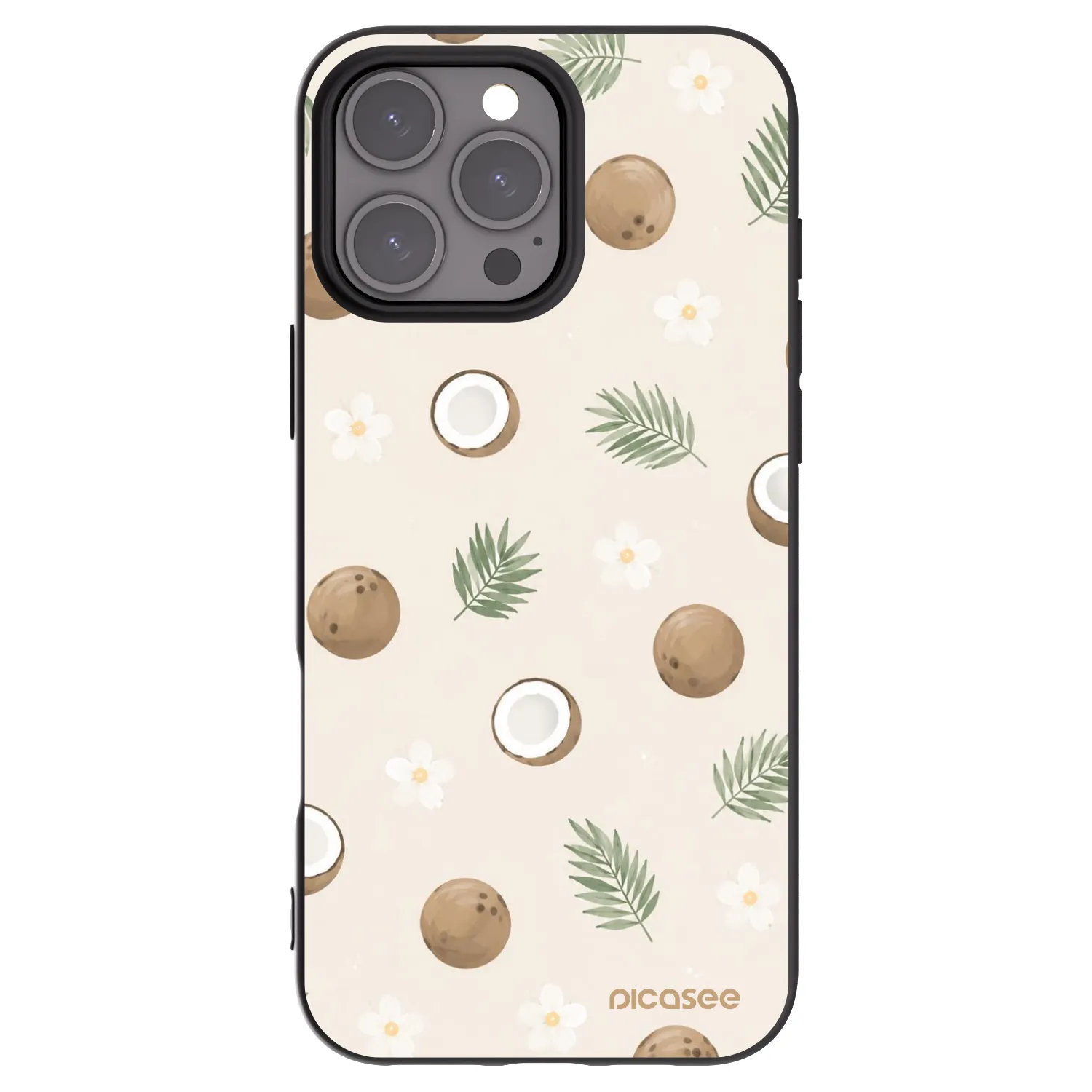 Picasee husă neagră din silicon pentru Apple iPhone 16 Pro Max - Coconut Breeze