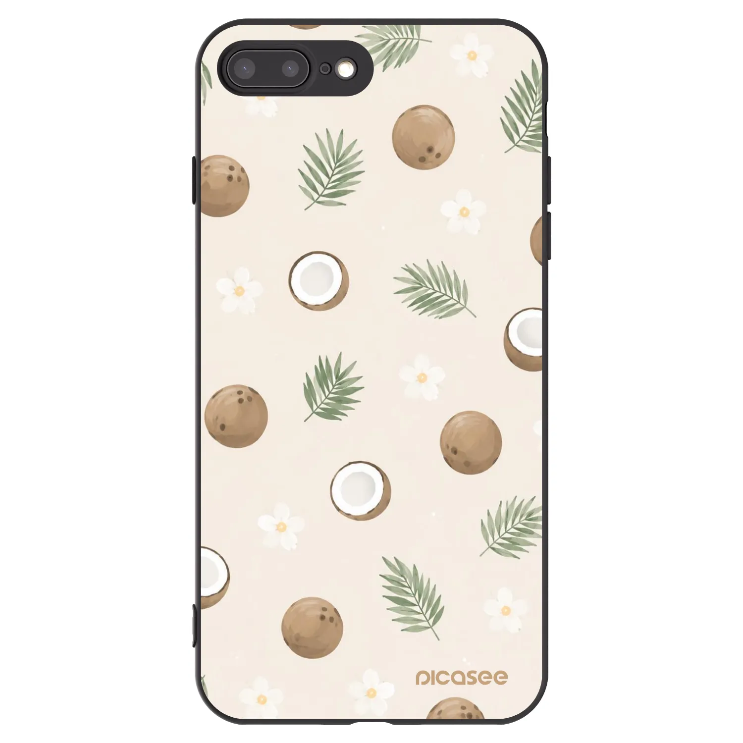 Picasee husă neagră din silicon pentru Apple iPhone 8 Plus - Coconut Breeze