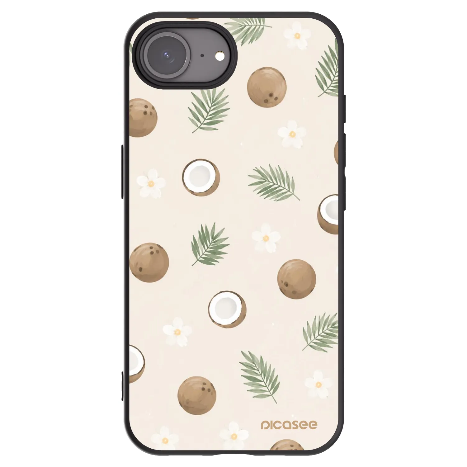 Picasee husă neagră din silicon pentru Apple iPhone 16e - Coconut Breeze