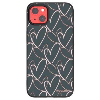 Picasee husă neagră din silicon pentru Apple iPhone 13 - Lots of love