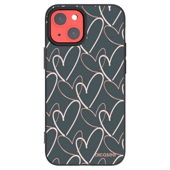 Picasee husă neagră din silicon pentru Apple iPhone 13 mini - Lots of love