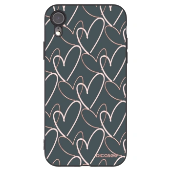 Picasee husă neagră din silicon pentru Apple iPhone XR - Lots of love