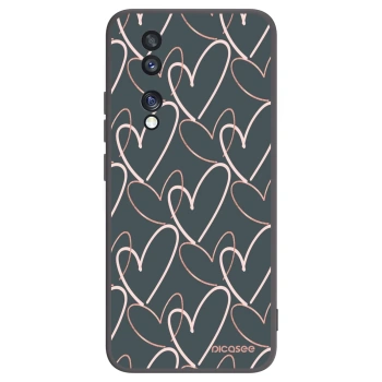 Picasee husă neagră din silicon pentru Honor 70 - Lots of love