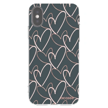 Picasee husă transparentă din silicon pentru Apple iPhone X/XS - Lots of love