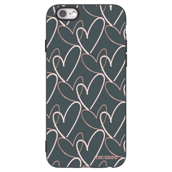 Picasee husă neagră din silicon pentru Apple iPhone 6/6S - Lots of love