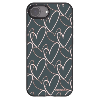 Picasee husă neagră din silicon pentru Apple iPhone 16e - Lots of love
