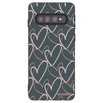 Picasee husă neagră din silicon pentru Samsung Galaxy S10 G973 - Lots of love