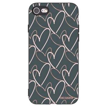 Picasee husă neagră din silicon pentru Apple iPhone SE 2020 - Lots of love