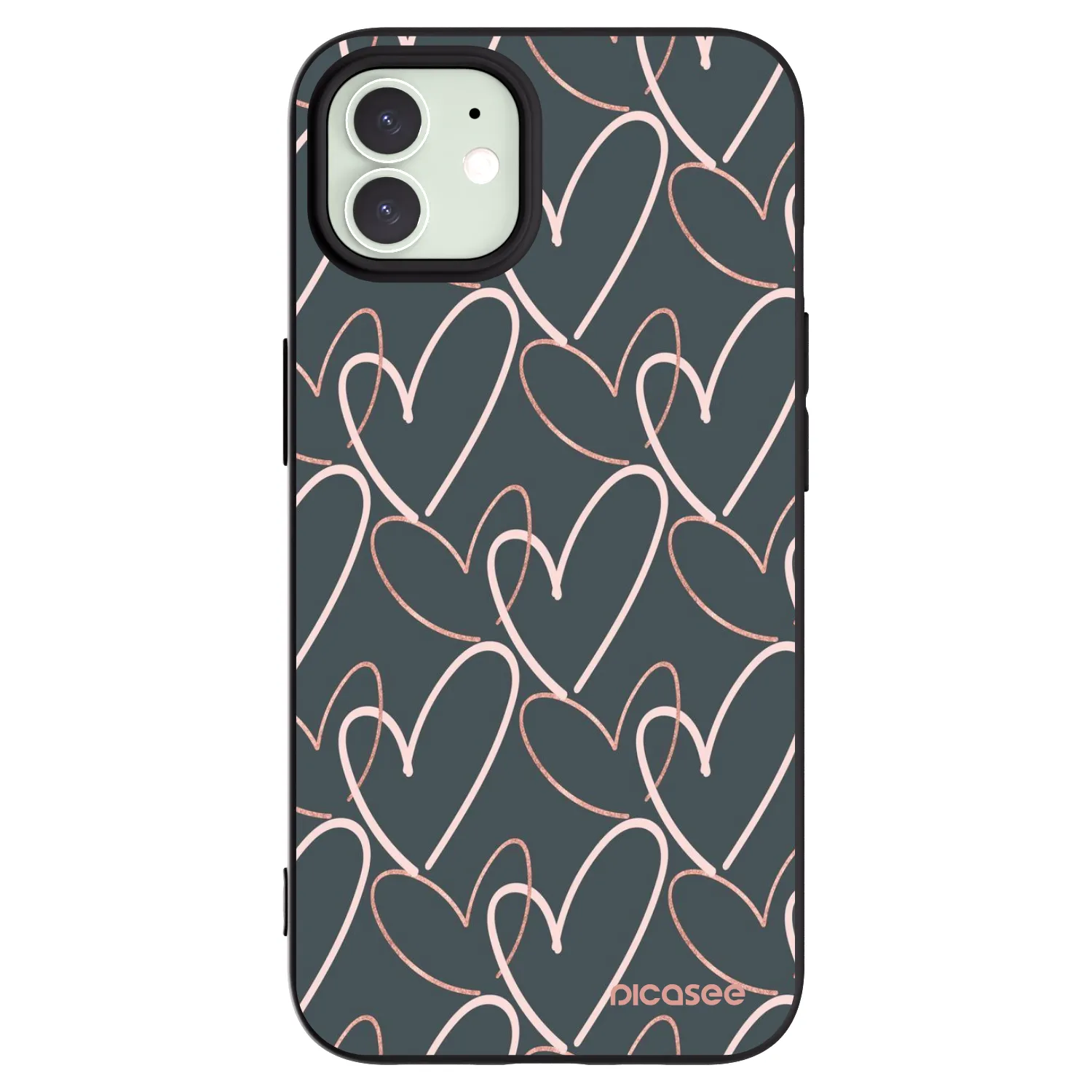 Picasee husă neagră din silicon pentru Apple iPhone 12 Pro - Lots of love