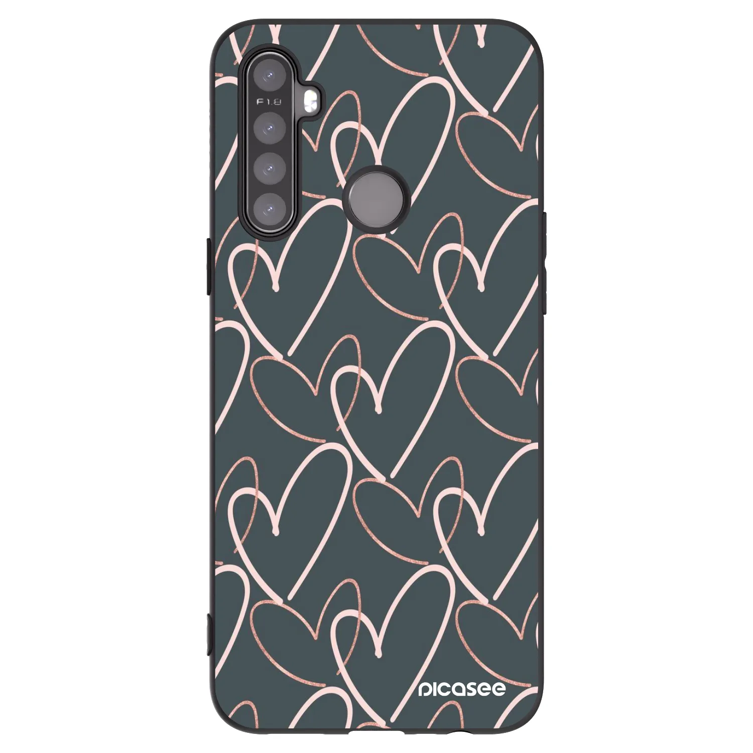 Picasee husă neagră din silicon pentru Realme 6i - Lots of love