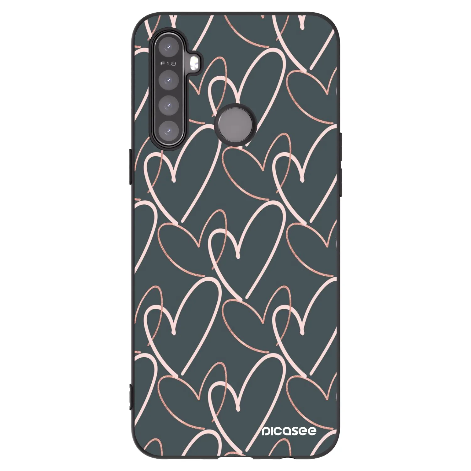 Picasee husă neagră din silicon pentru Realme 5 - Lots of love