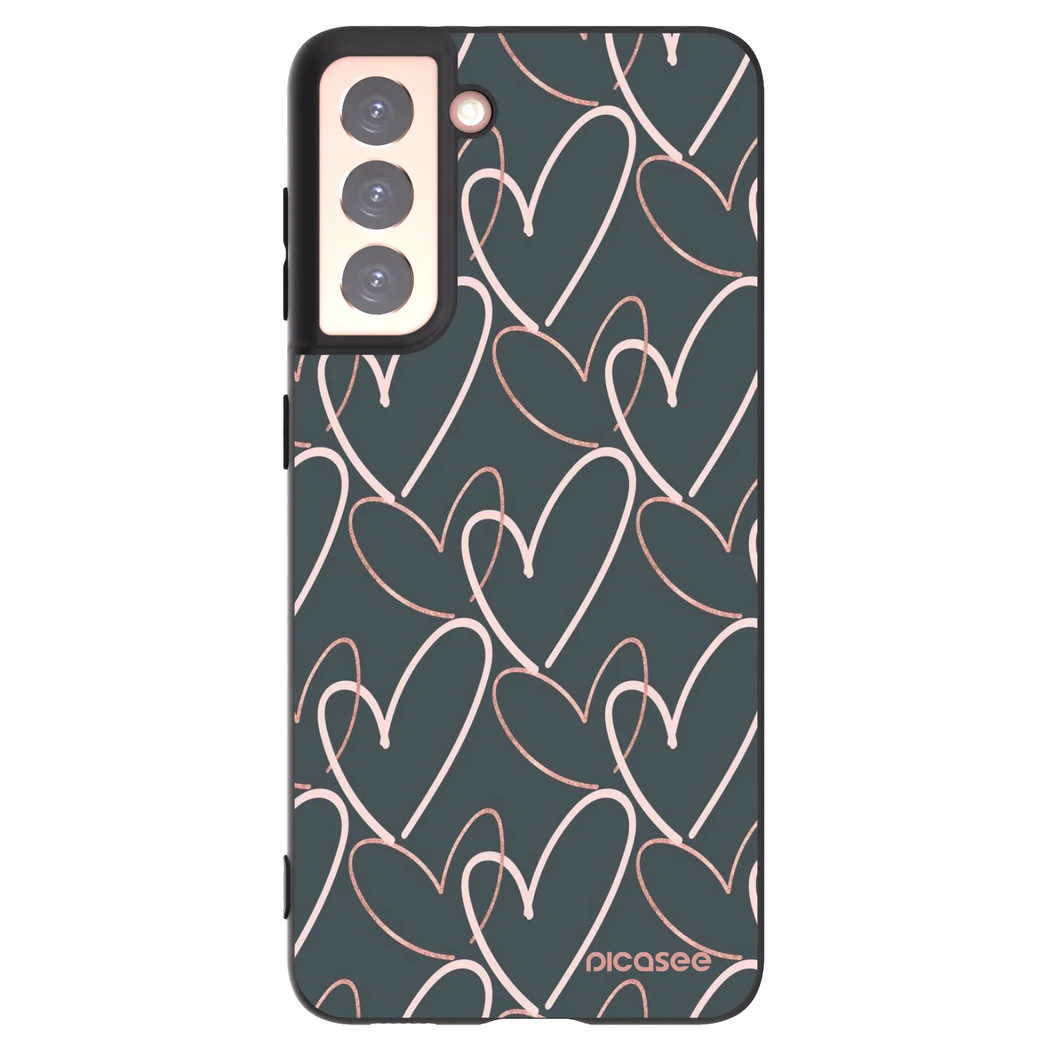 Picasee husă neagră din silicon pentru Samsung Galaxy S21 5G G991B - Lots of love