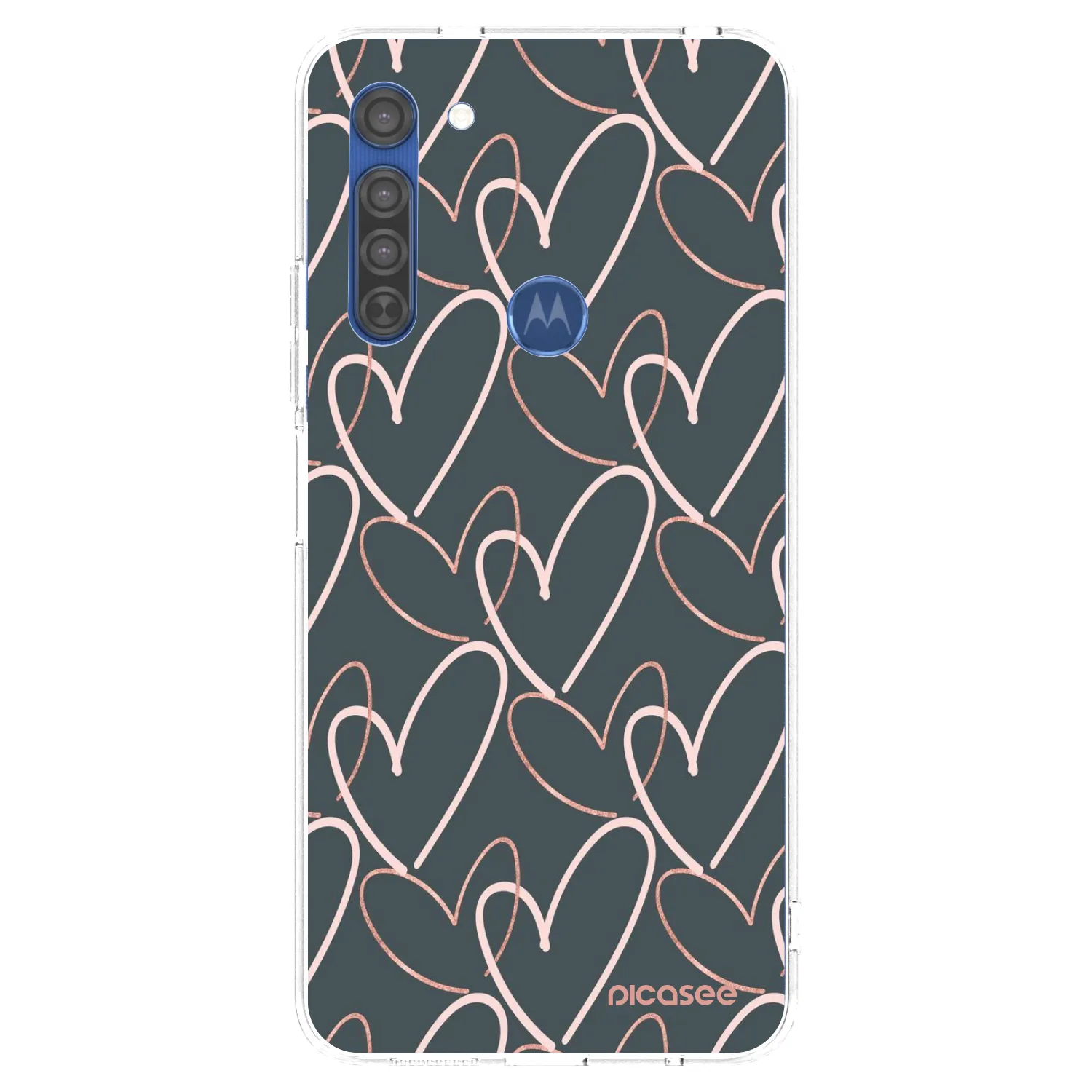Picasee husă transparentă din silicon pentru Motorola Moto G8 - Lots of love