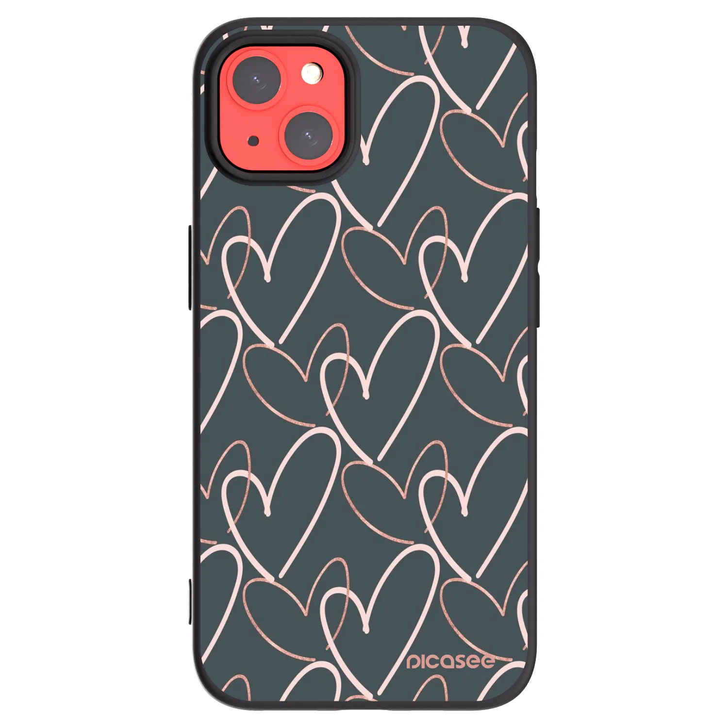 Picasee husă neagră din silicon pentru Apple iPhone 13 - Lots of love