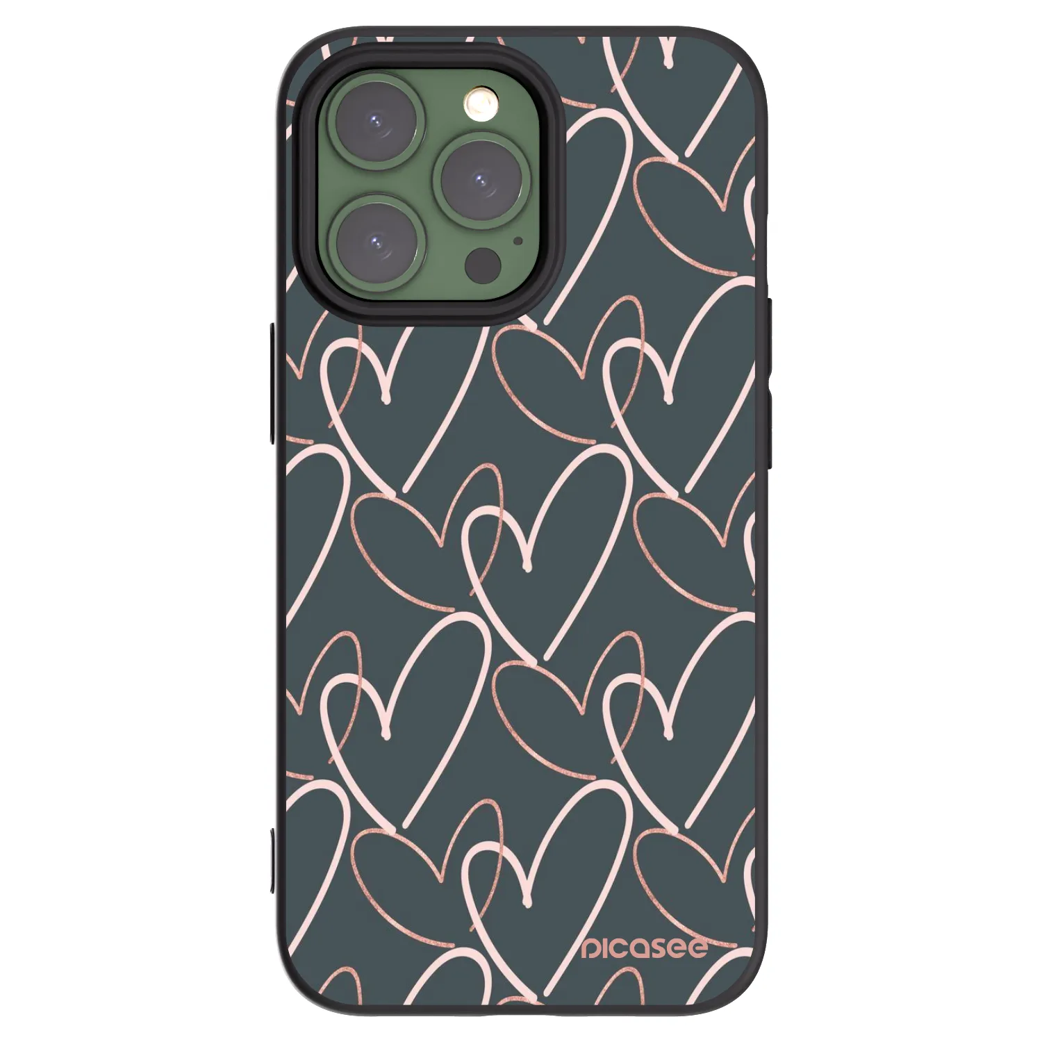 Picasee husă neagră din silicon pentru Apple iPhone 13 Pro - Lots of love