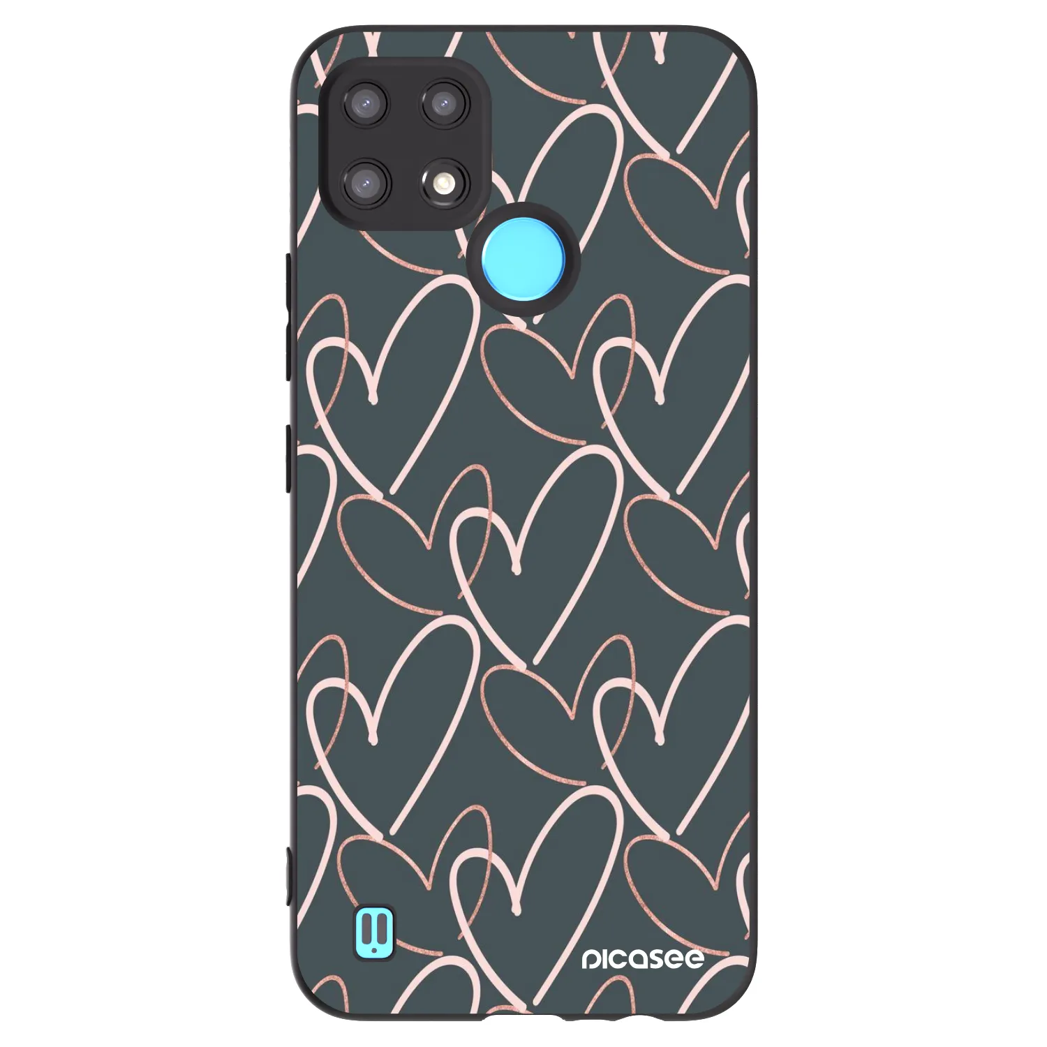 Picasee husă neagră din silicon pentru Realme C21 - Lots of love