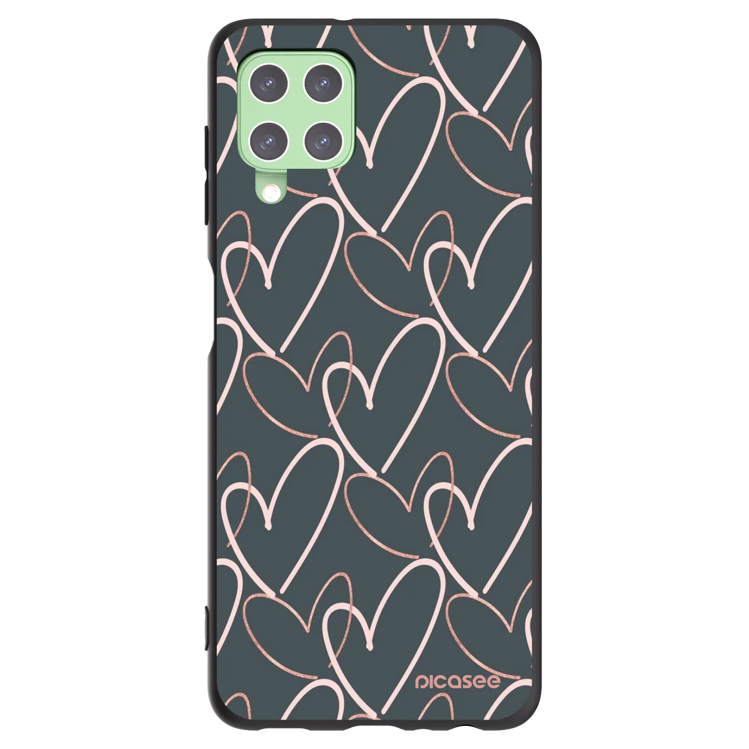 Picasee husă neagră din silicon pentru Samsung Galaxy A22 A225F 4G - Lots of love