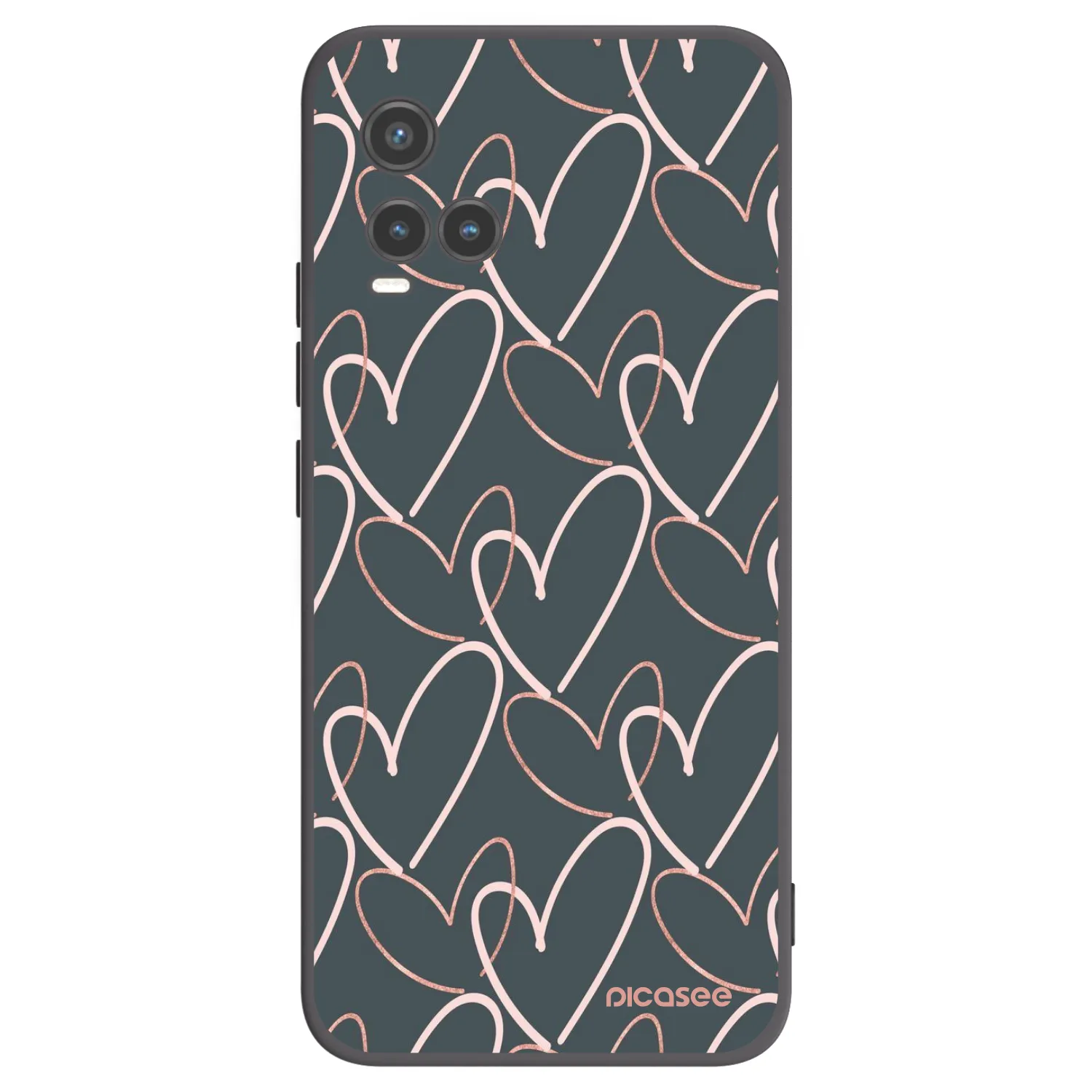 Picasee husă neagră din silicon pentru Vivo Y33s - Lots of love