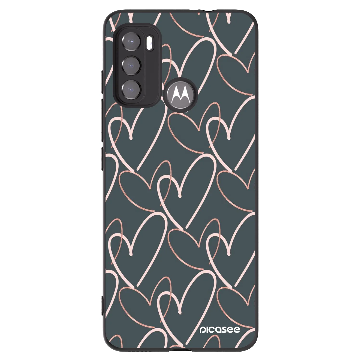 Picasee husă neagră din silicon pentru Motorola Moto G60 - Lots of love