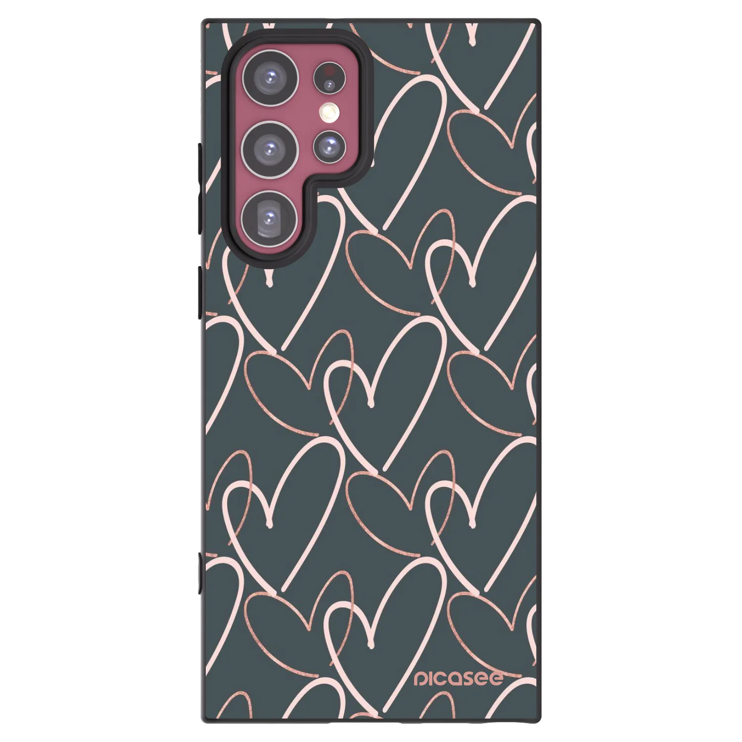 Picasee husă neagră din silicon pentru Samsung Galaxy S22 Ultra 5G - Lots of love