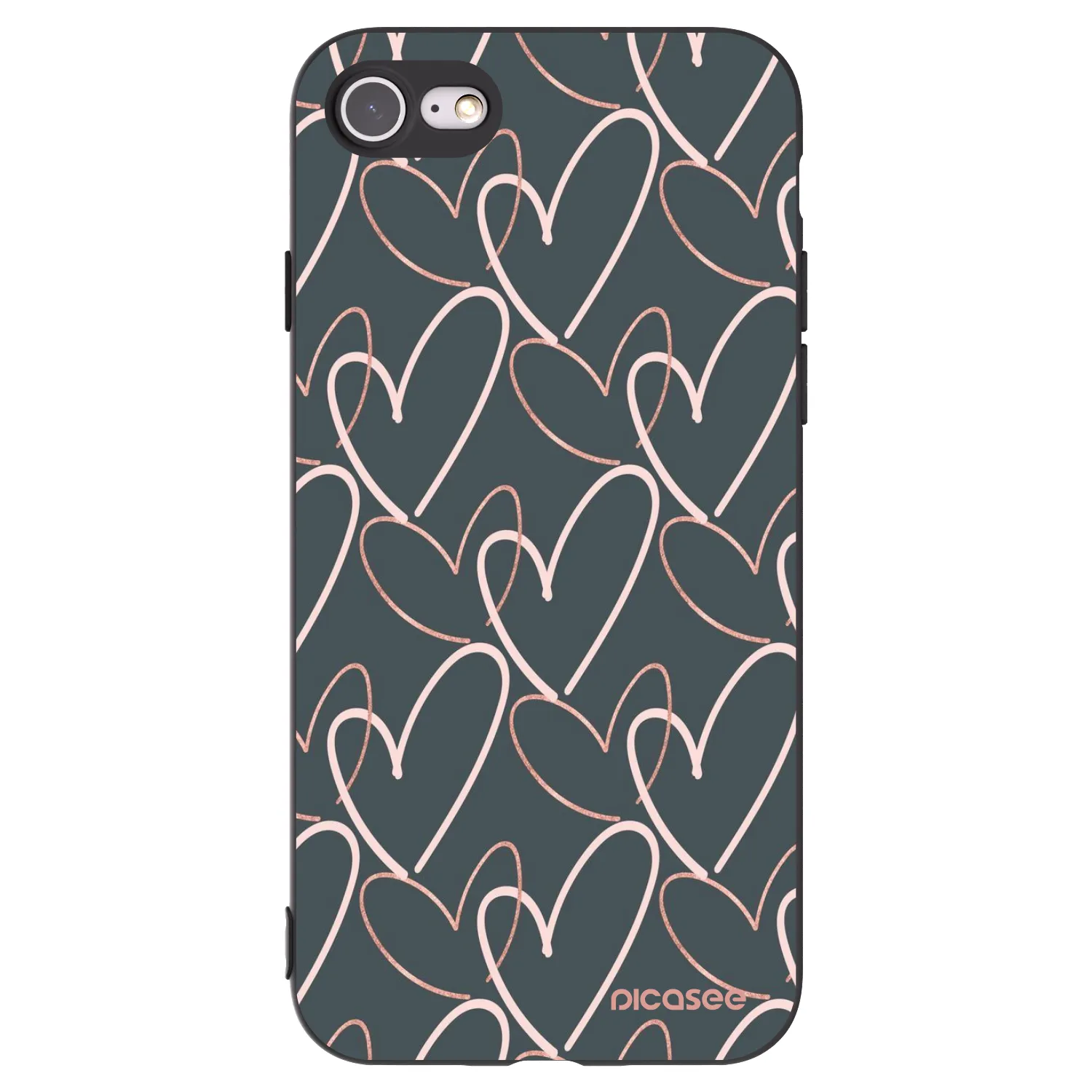 Picasee husă neagră din silicon pentru Apple iPhone SE 2022 - Lots of love