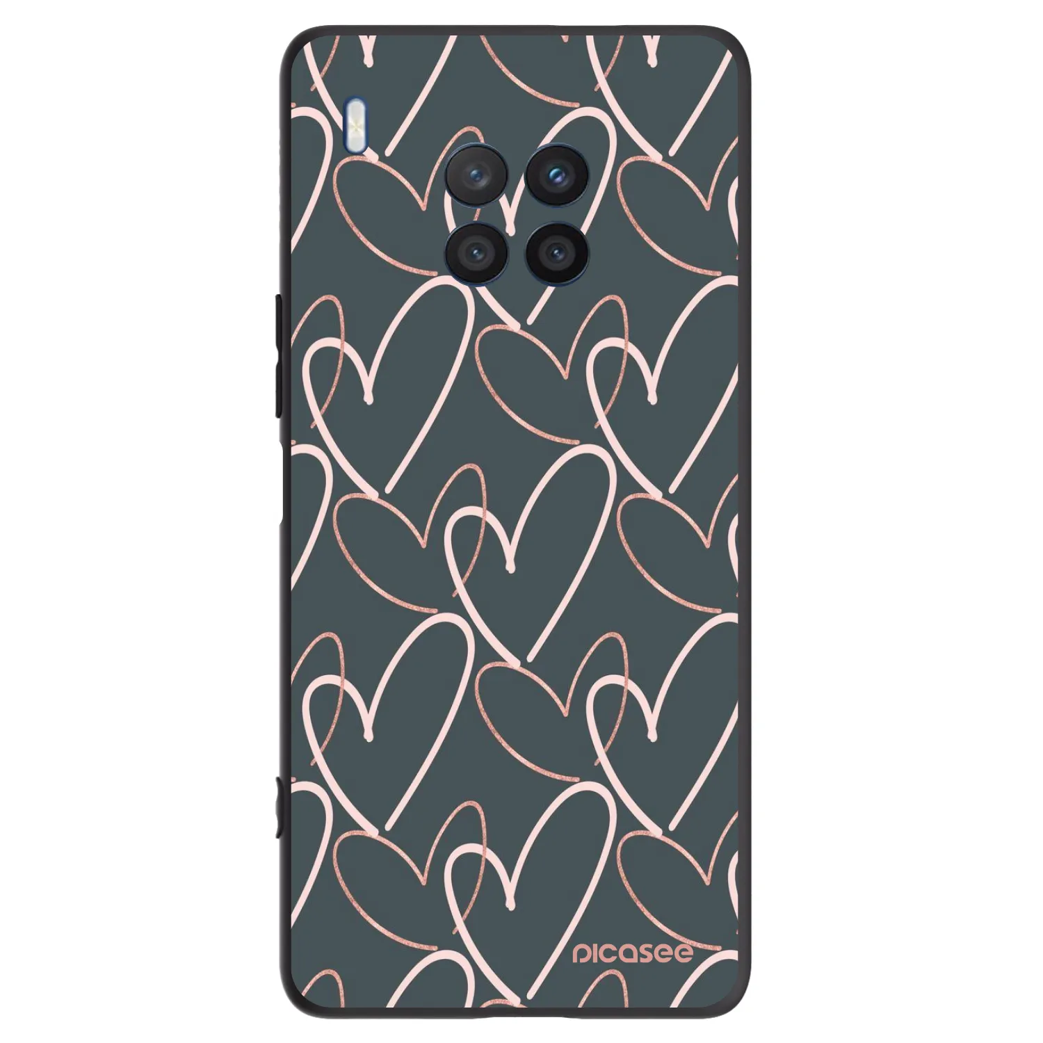 Picasee husă neagră din silicon pentru Honor 50 Lite - Lots of love