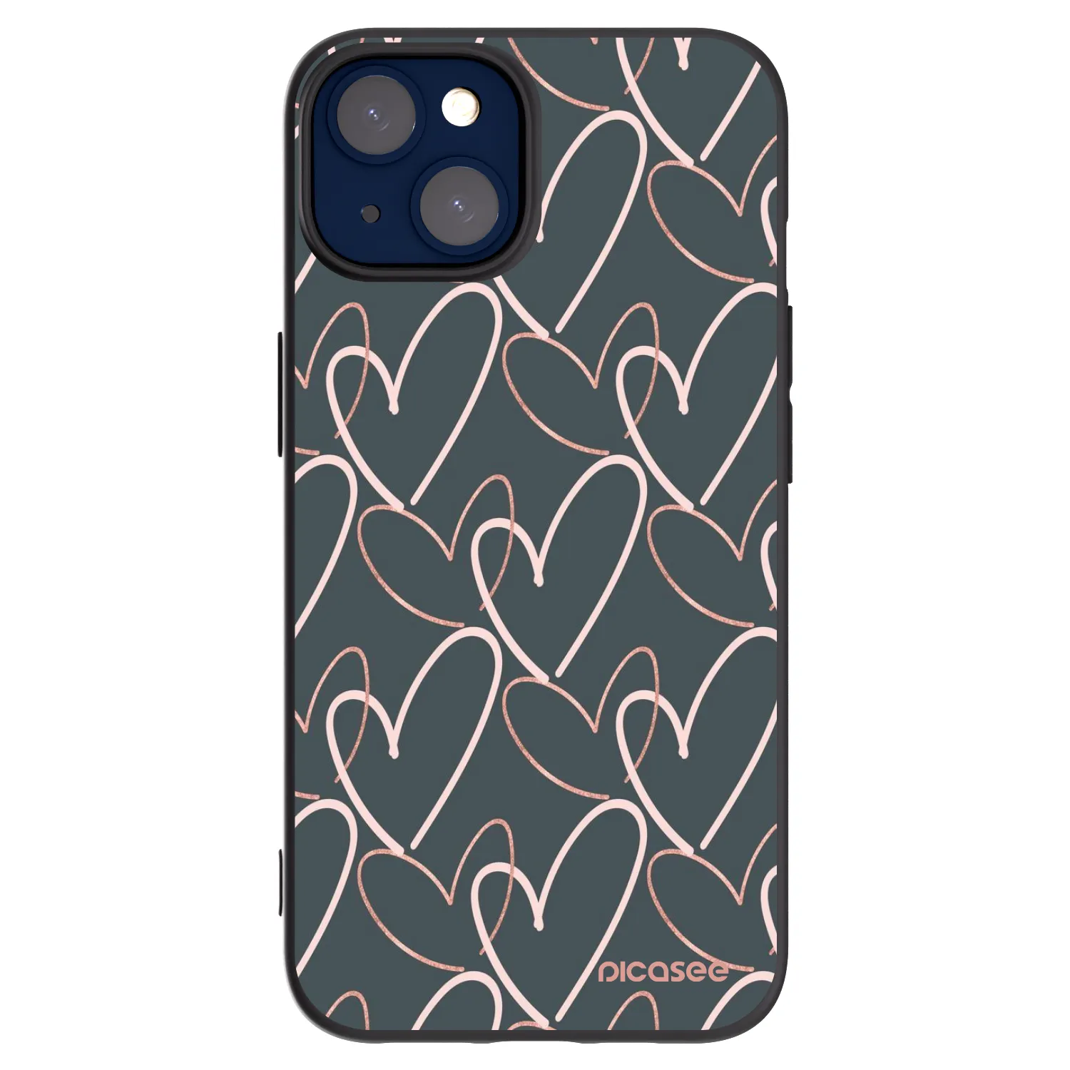 Picasee husă neagră din silicon pentru Apple iPhone 14 - Lots of love