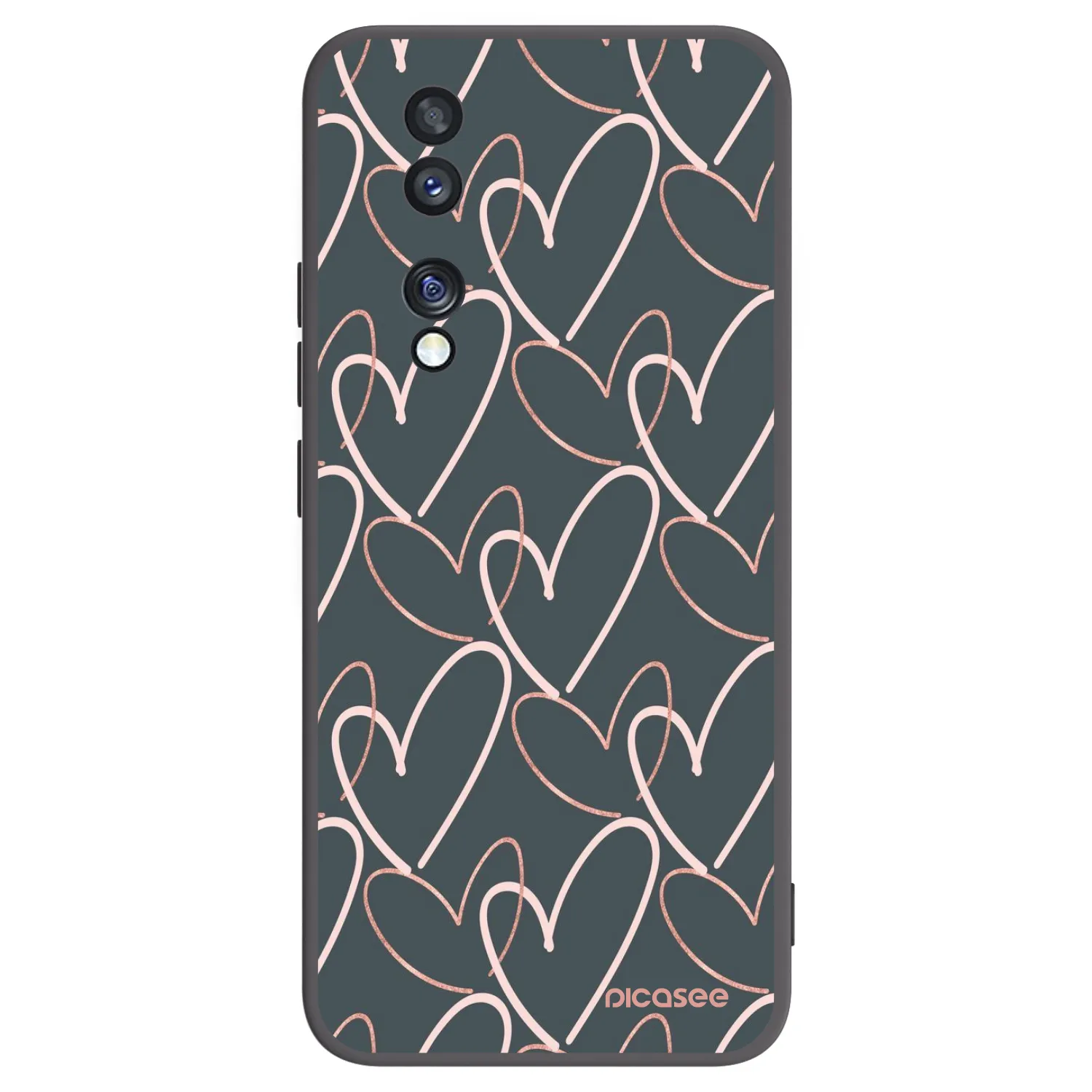 Picasee husă neagră din silicon pentru Honor 70 - Lots of love