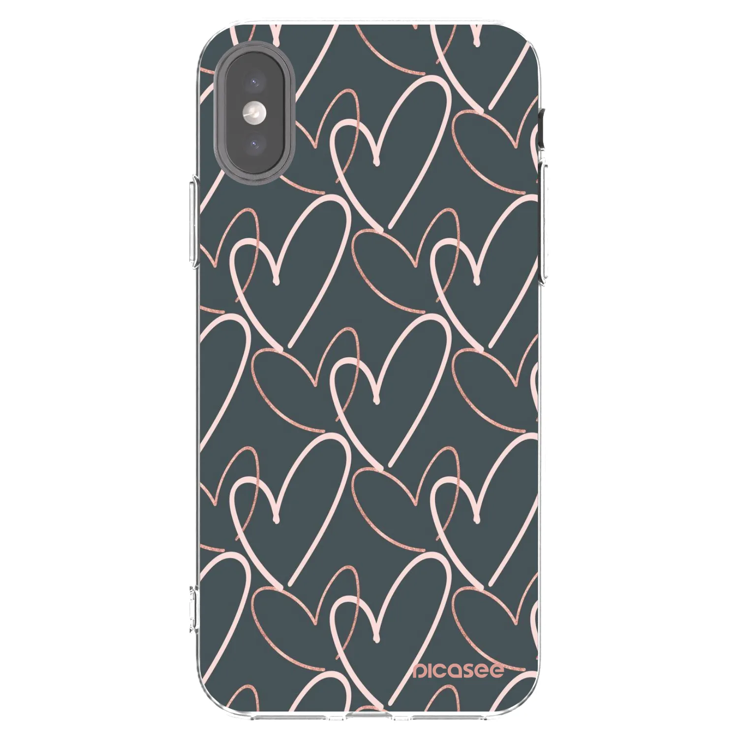 Picasee husă transparentă din silicon pentru Apple iPhone X/XS - Lots of love
