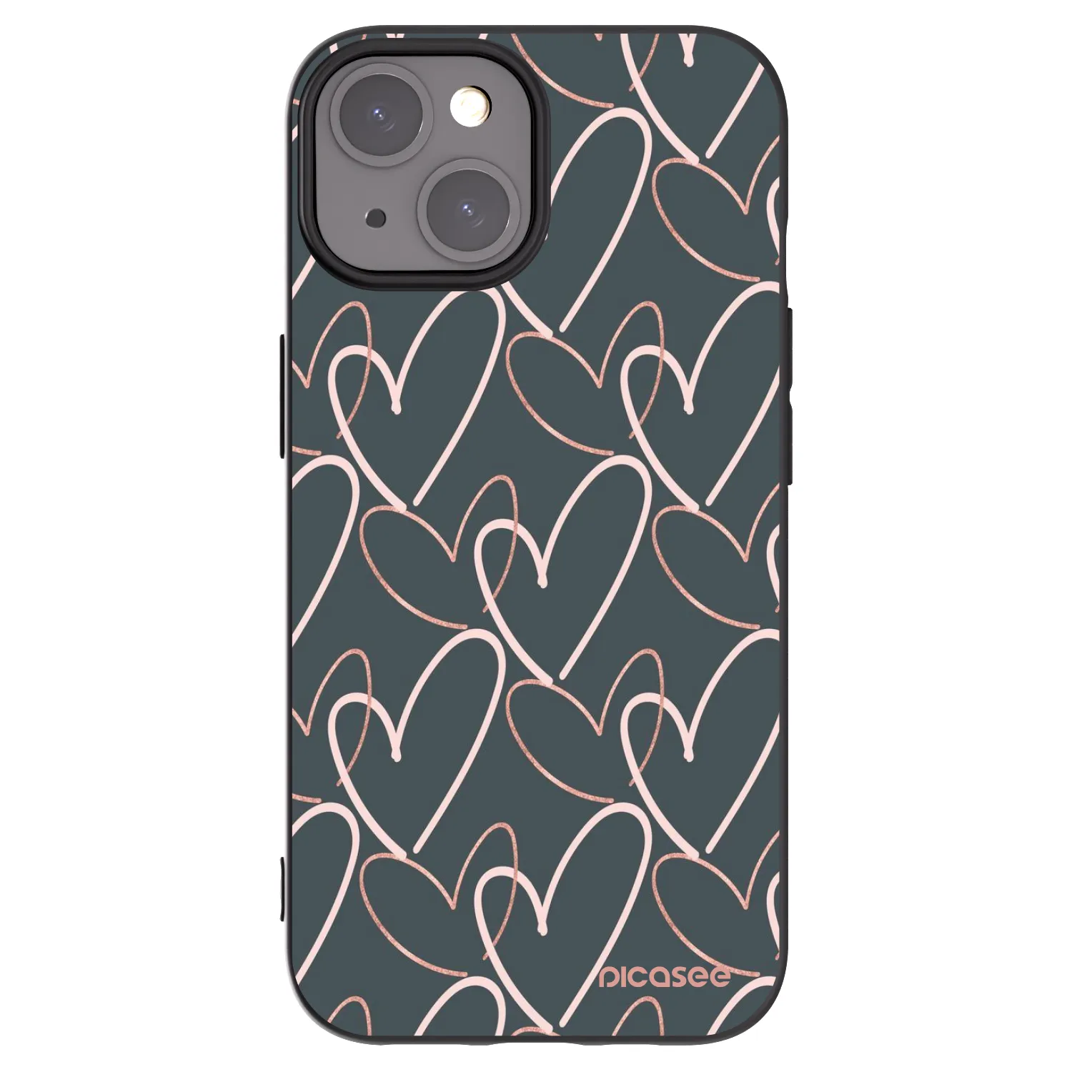 Picasee husă neagră din silicon pentru Apple iPhone 15 - Lots of love