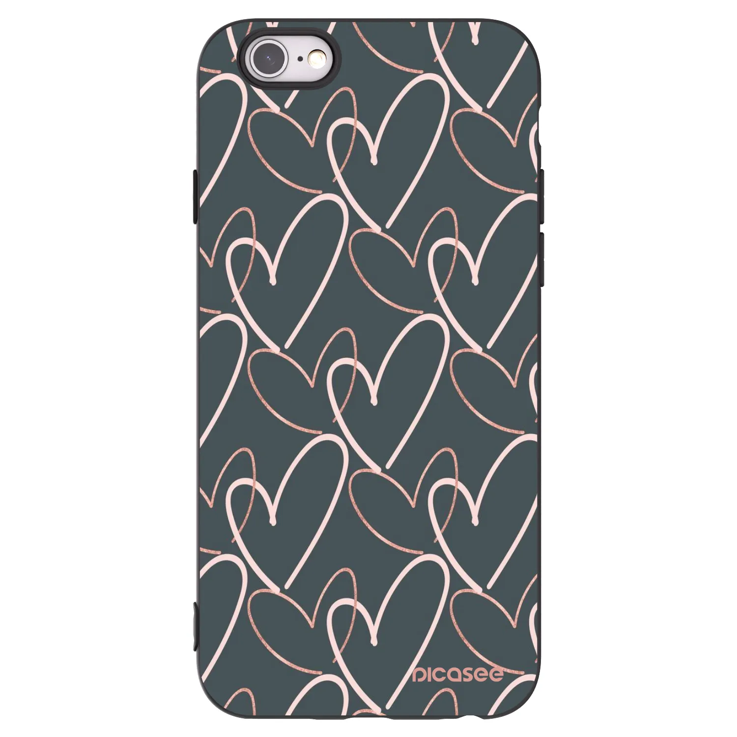 Picasee husă neagră din silicon pentru Apple iPhone 6/6S - Lots of love