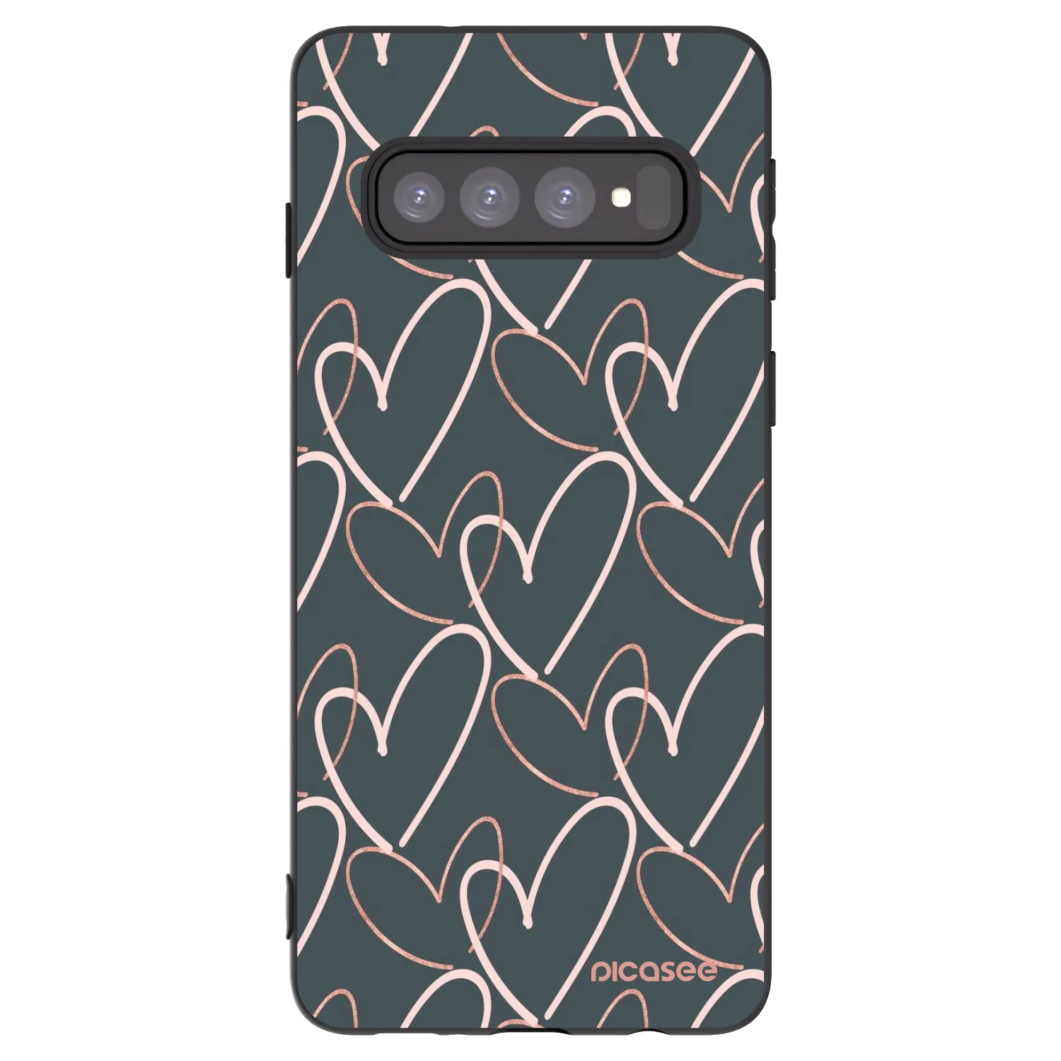 Picasee husă neagră din silicon pentru Samsung Galaxy S10 G973 - Lots of love