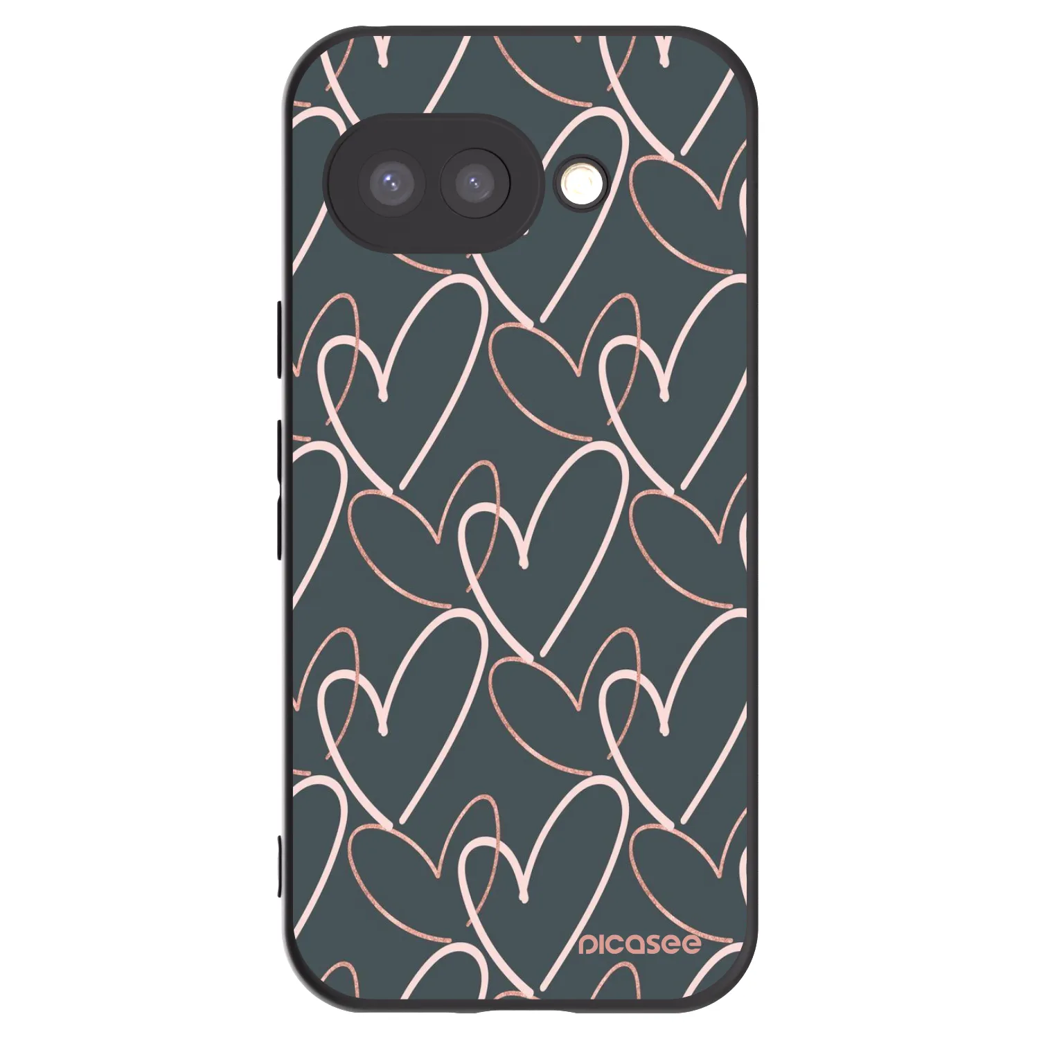 Picasee husă neagră din silicon pentru Google Pixel 9a - Lots of love