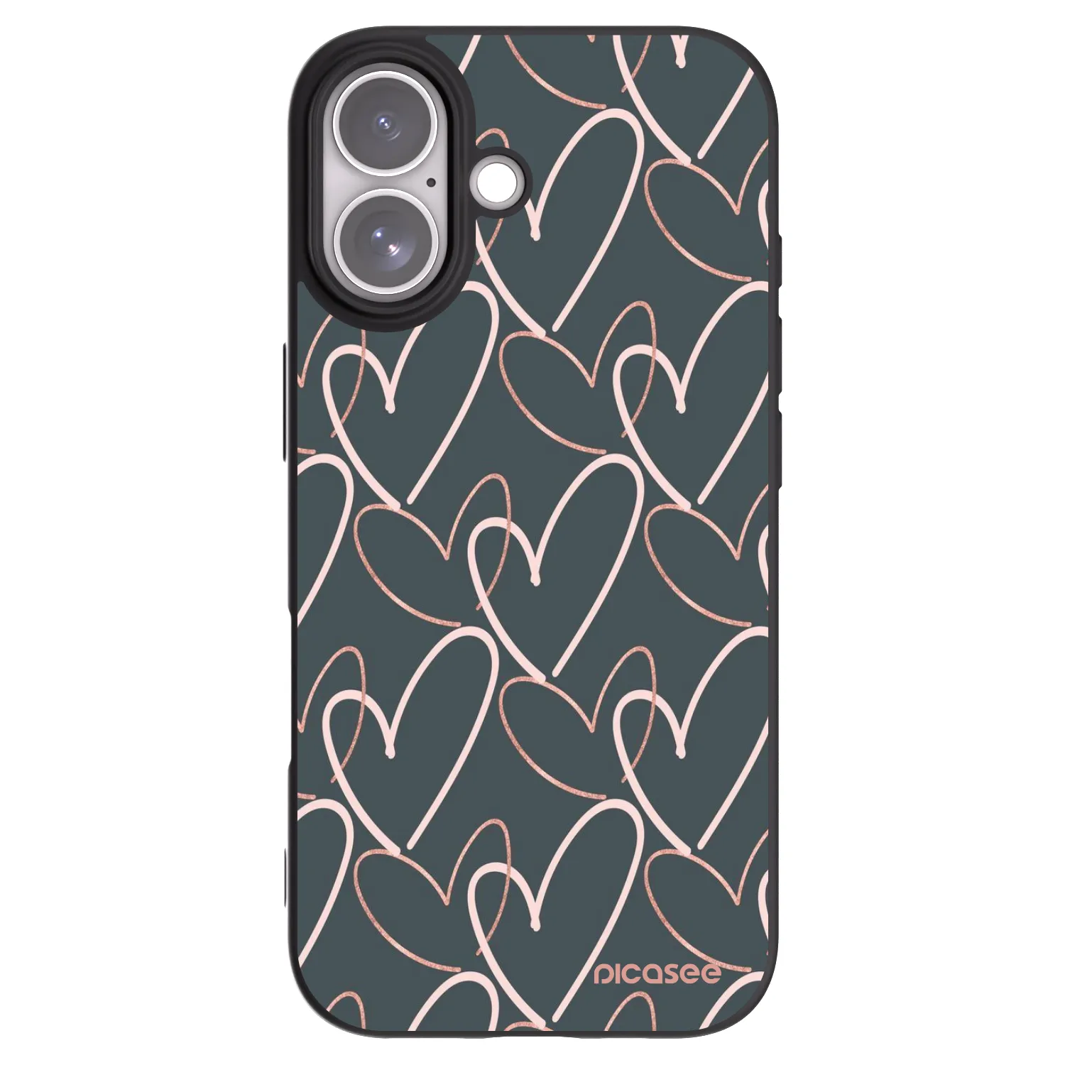 Picasee husă neagră din silicon pentru Apple iPhone 17 - Lots of love