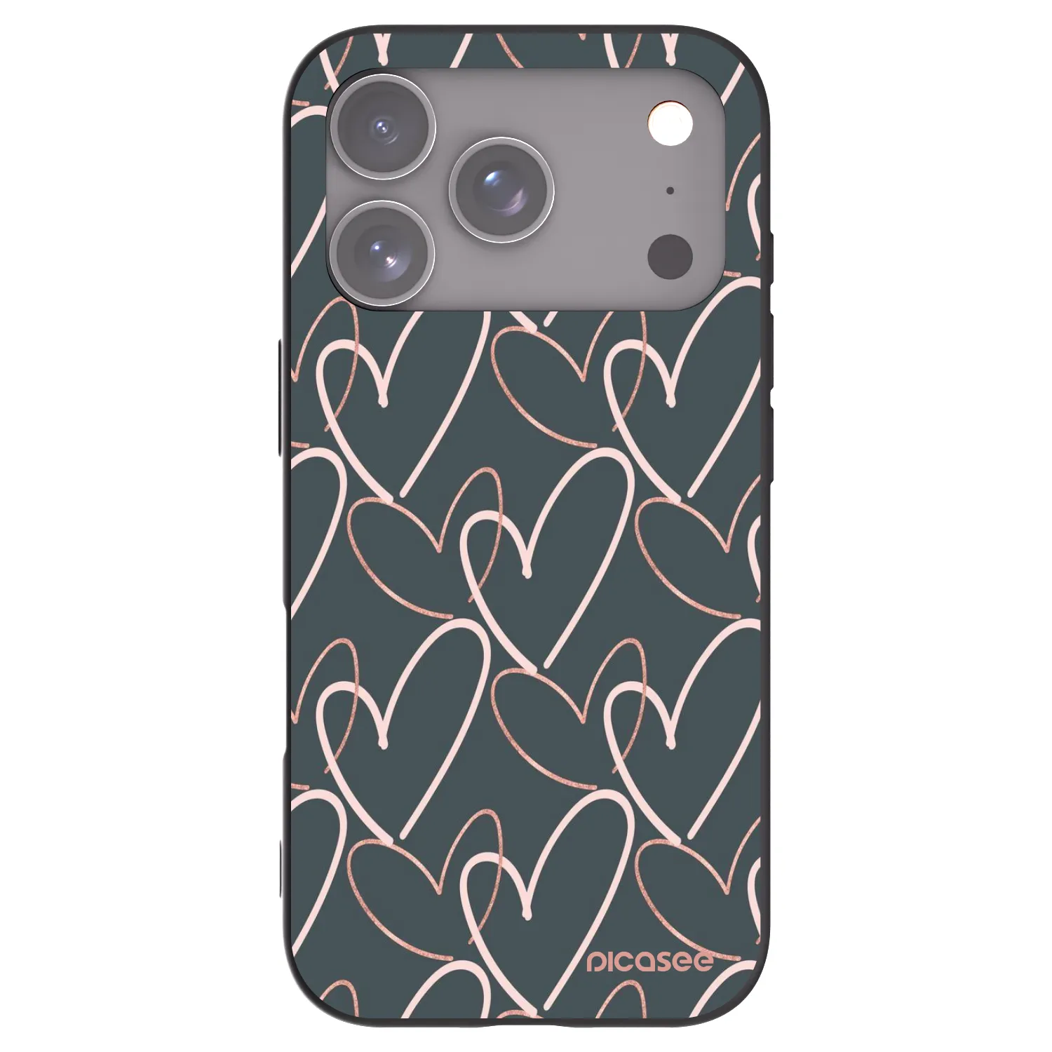 Picasee husă neagră din silicon pentru Apple iPhone 17 Pro - Lots of love