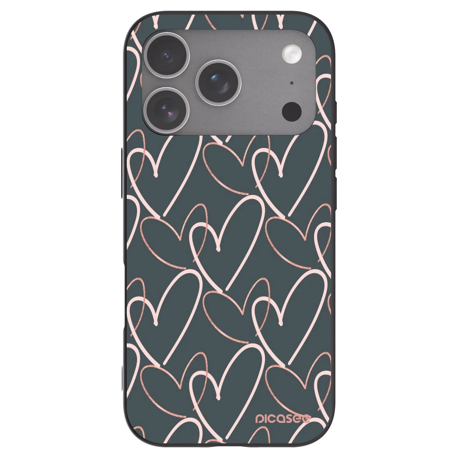Picasee husă neagră din silicon pentru Apple iPhone 18 Pro - Lots of love