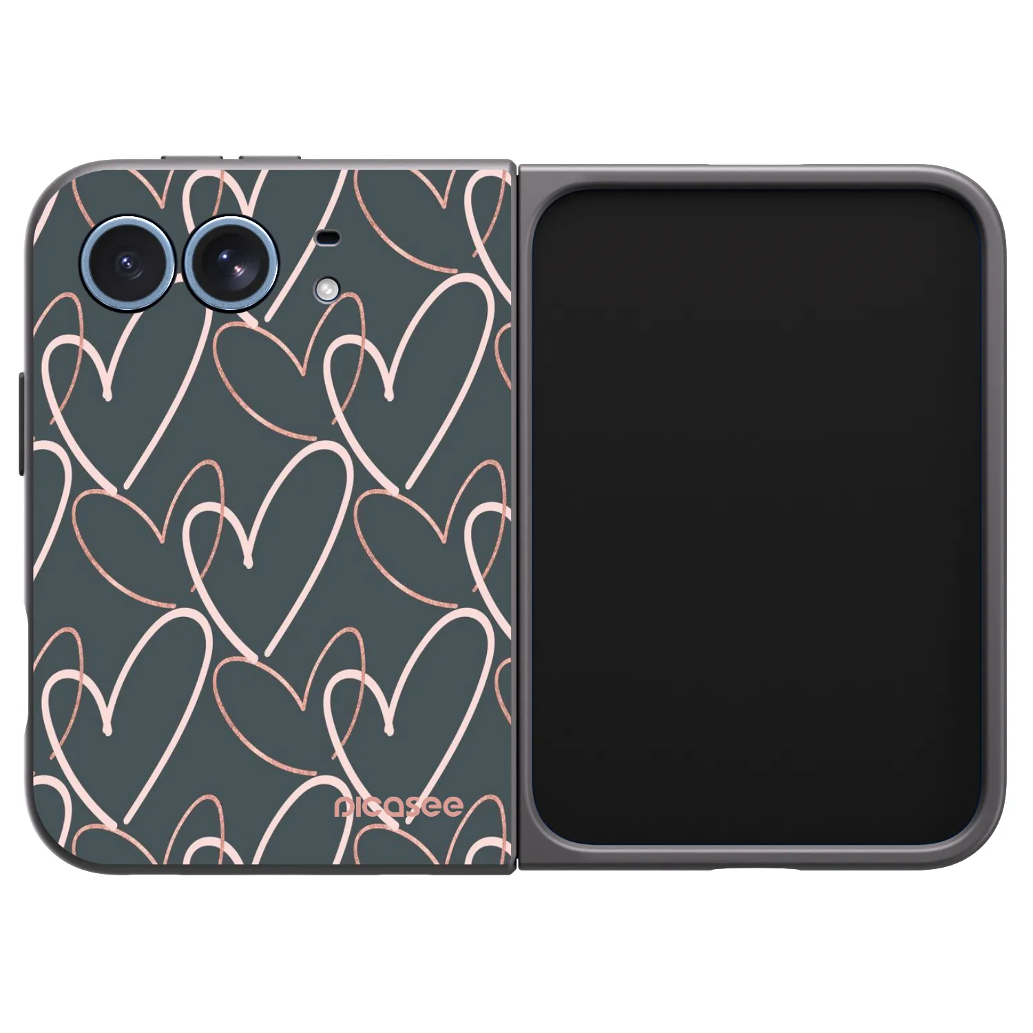 Picasee husă neagră din silicon pentru Apple iPhone Duo - Lots of love