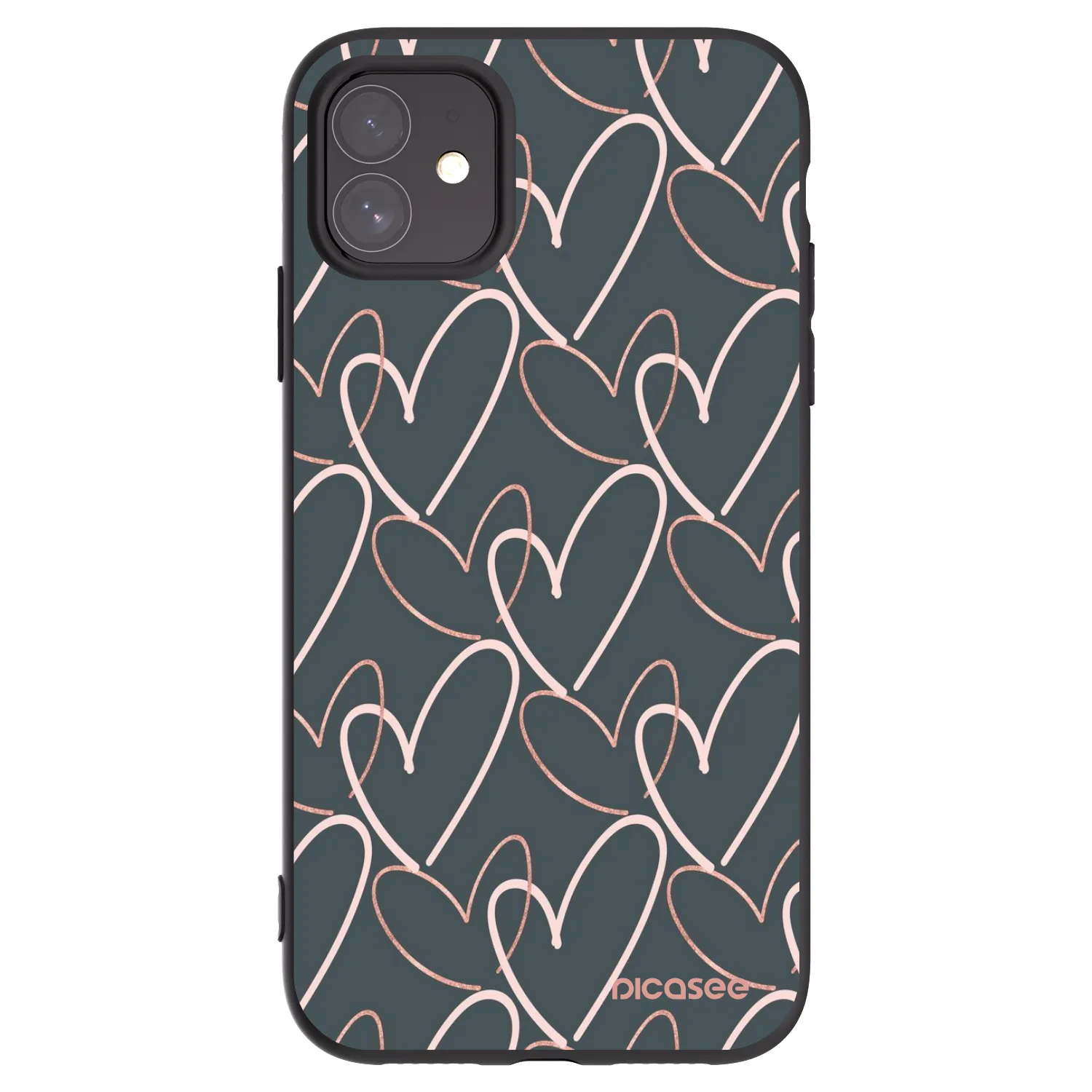 Picasee husă neagră din silicon pentru Apple iPhone 11 - Lots of love