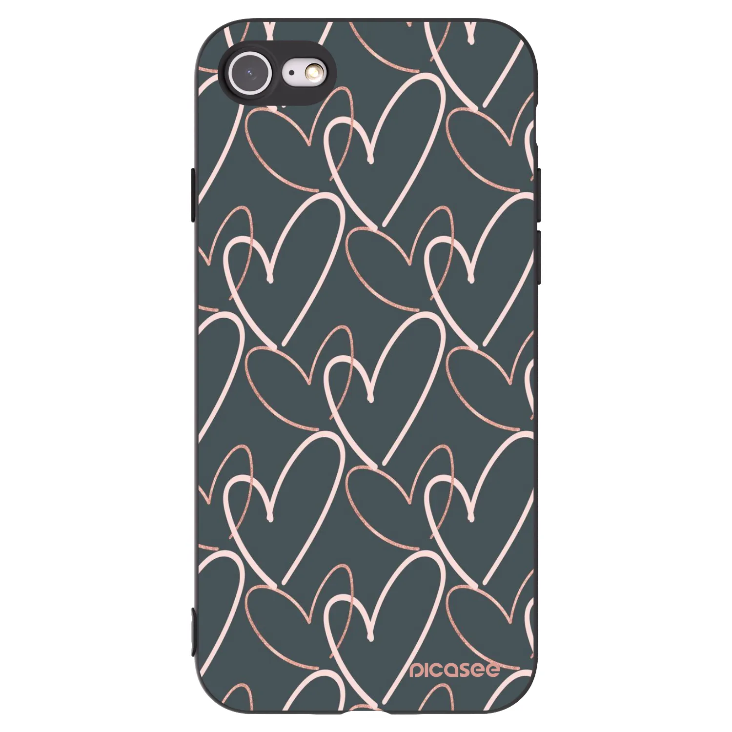 Picasee husă neagră din silicon pentru Apple iPhone SE 2020 - Lots of love