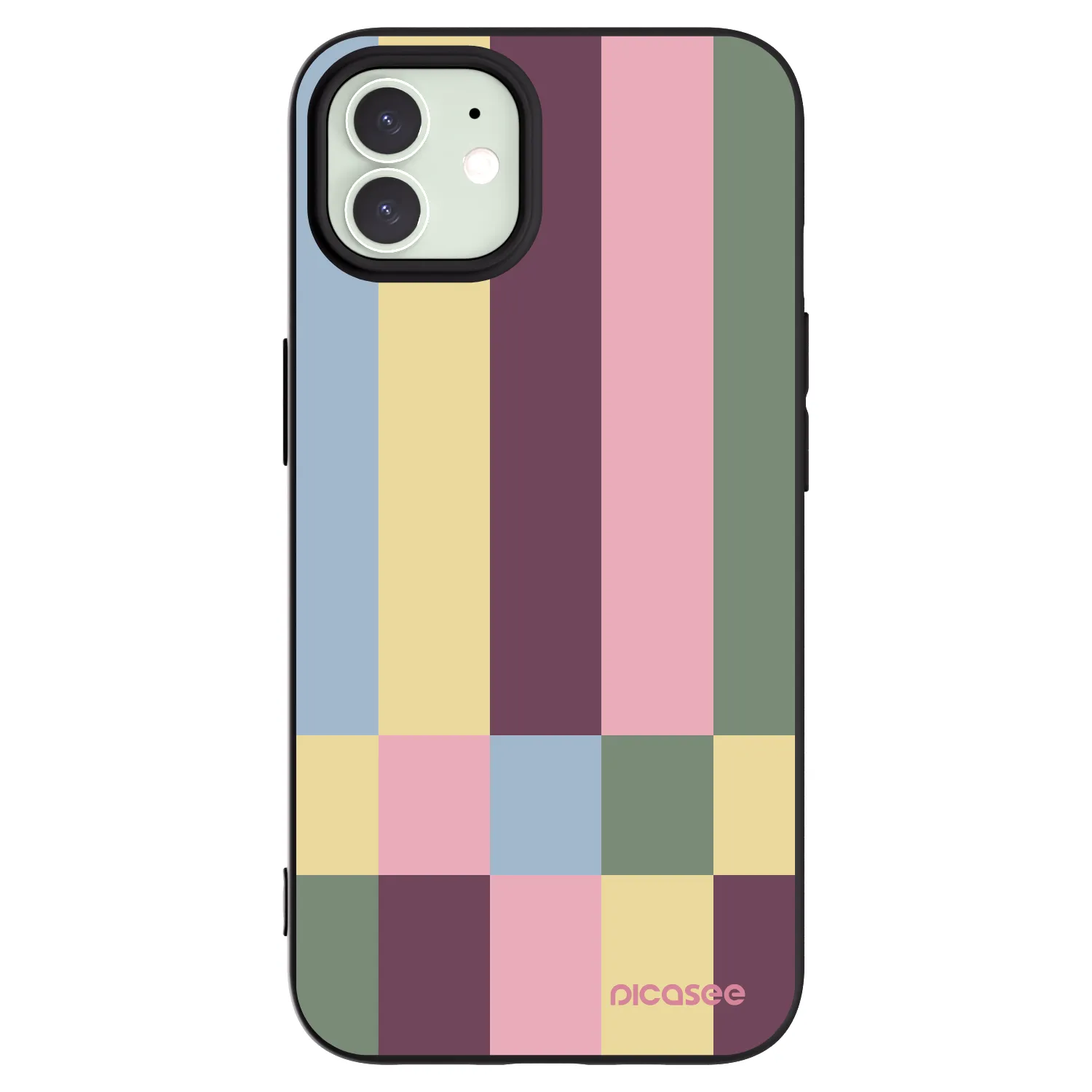 Picasee husă neagră din silicon pentru Apple iPhone 12 - Lobby tiles