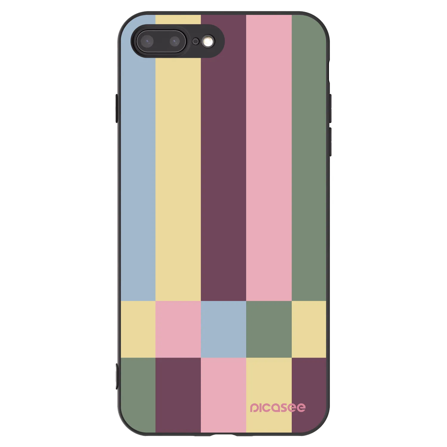 Picasee husă neagră din silicon pentru Apple iPhone 8 Plus - Lobby tiles