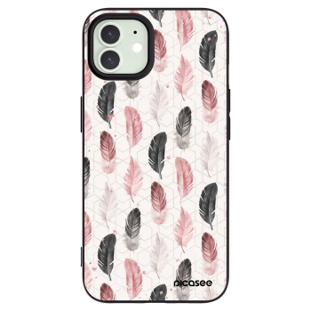 Picasee husă neagră din silicon pentru Apple iPhone 12 - Feather 2
