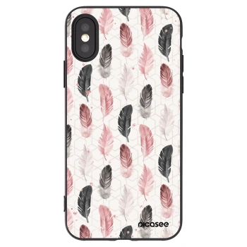 Picasee husă neagră din silicon pentru Apple iPhone X/XS - Feather 2
